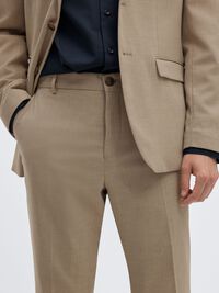WOVEN WOOL BLEND TROUSERS, Sand, highres