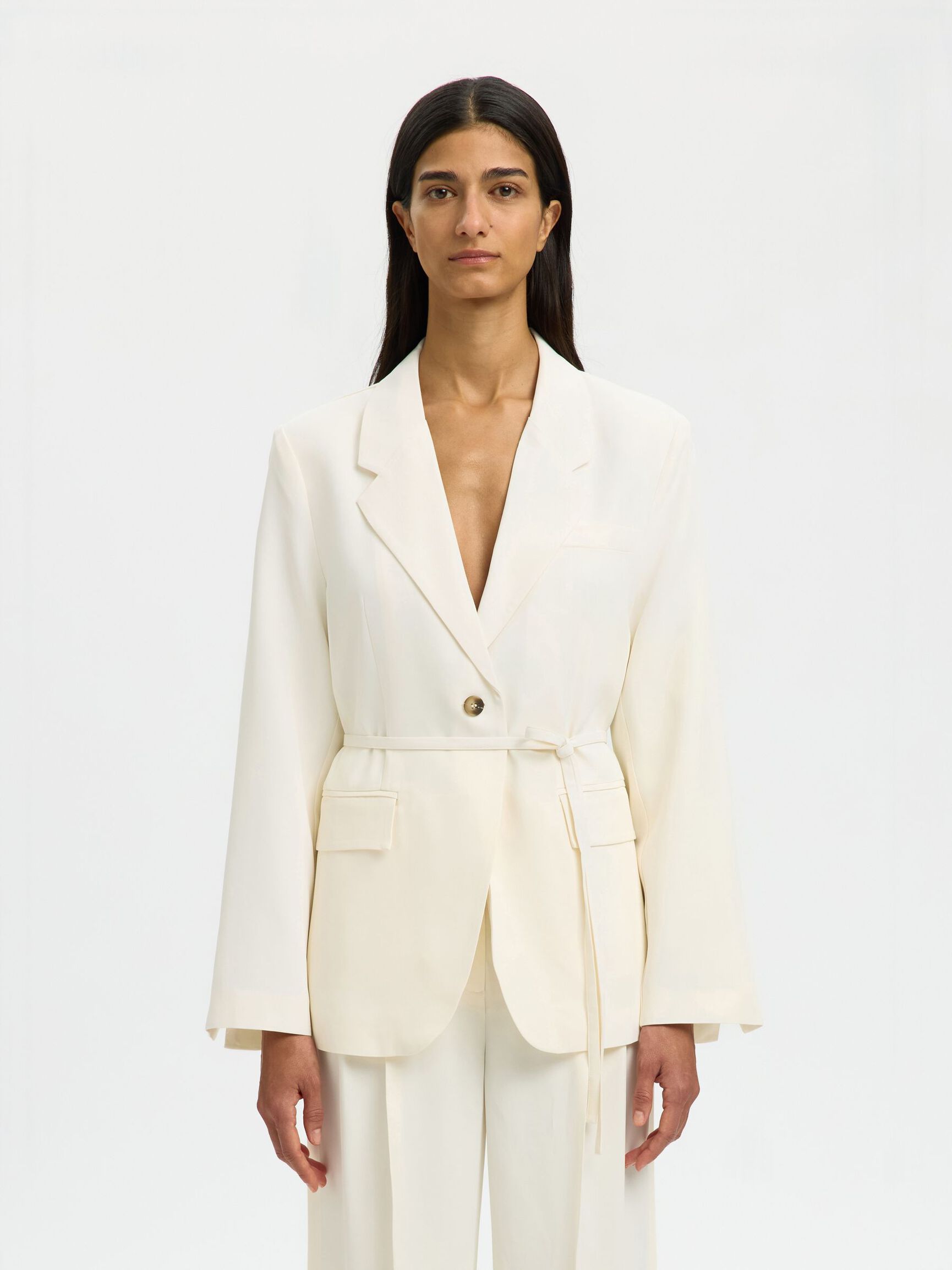 BÜYÜK BOY BLAZER CEKET, Egret, highres