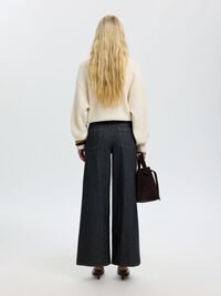 WIDE LEG JEAN GENIŞ BACAKLI KOT PANTOLON, Dark Grey Denim, highres