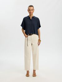 CROPPED SHORT SLEEVED SHIRT, Dark Sapphire, highres