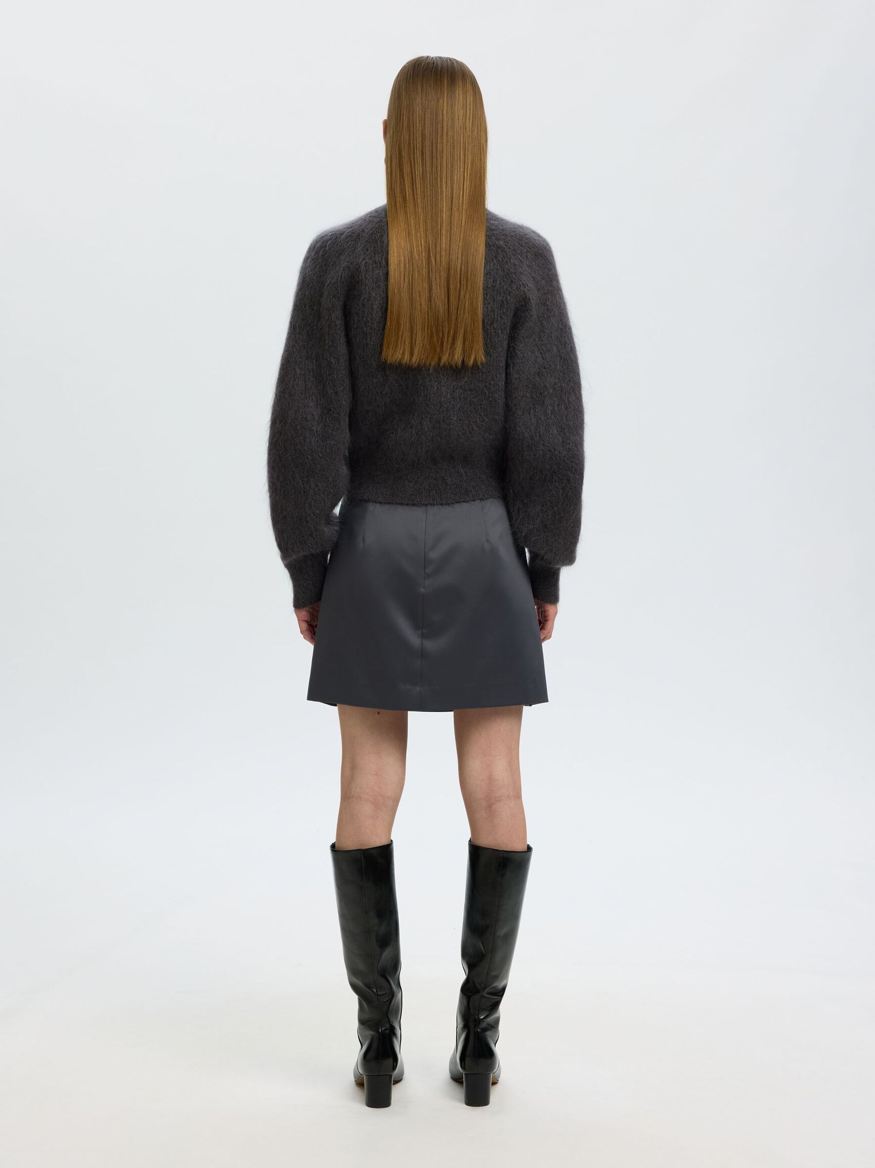 MOHAIR BLEND PULLOVER, Asphalt, highres