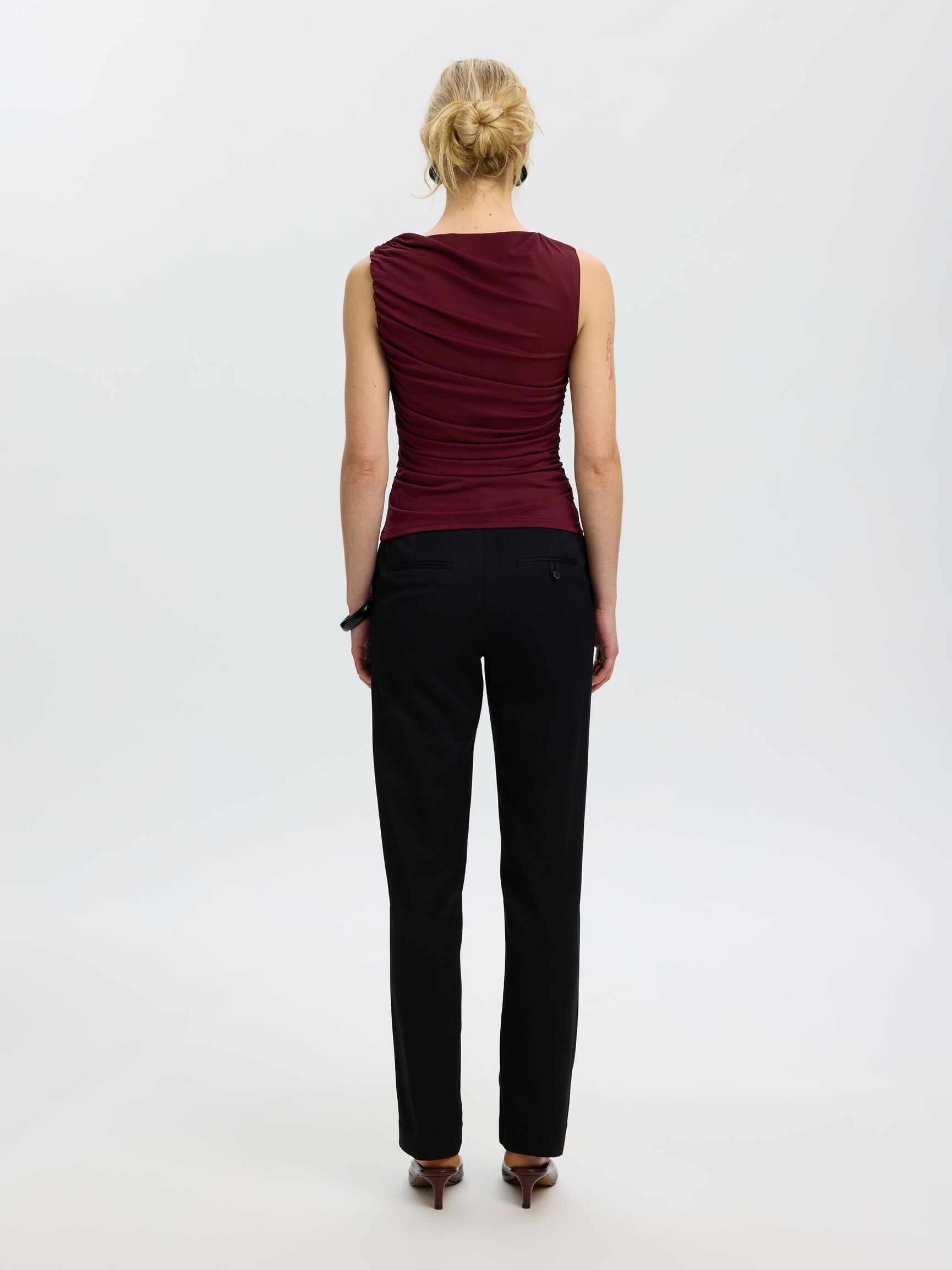 FITTED BLOUSE, Tawny Port, highres