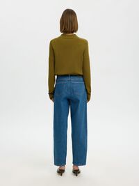 MERINO YÜN YAKALI KAZAK, Fir Green, highres
