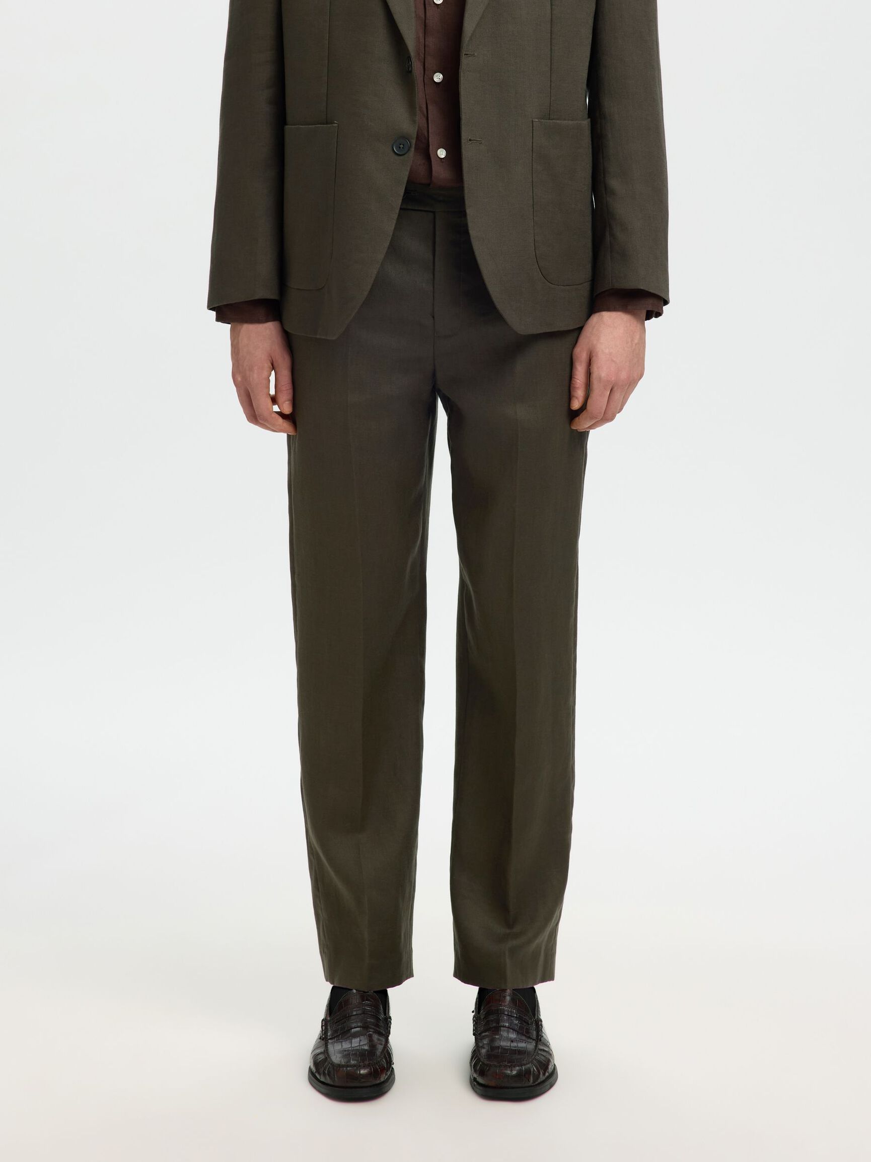 KETEN REGULAR FIT PANTOLON PANTOLON, Peat, highres