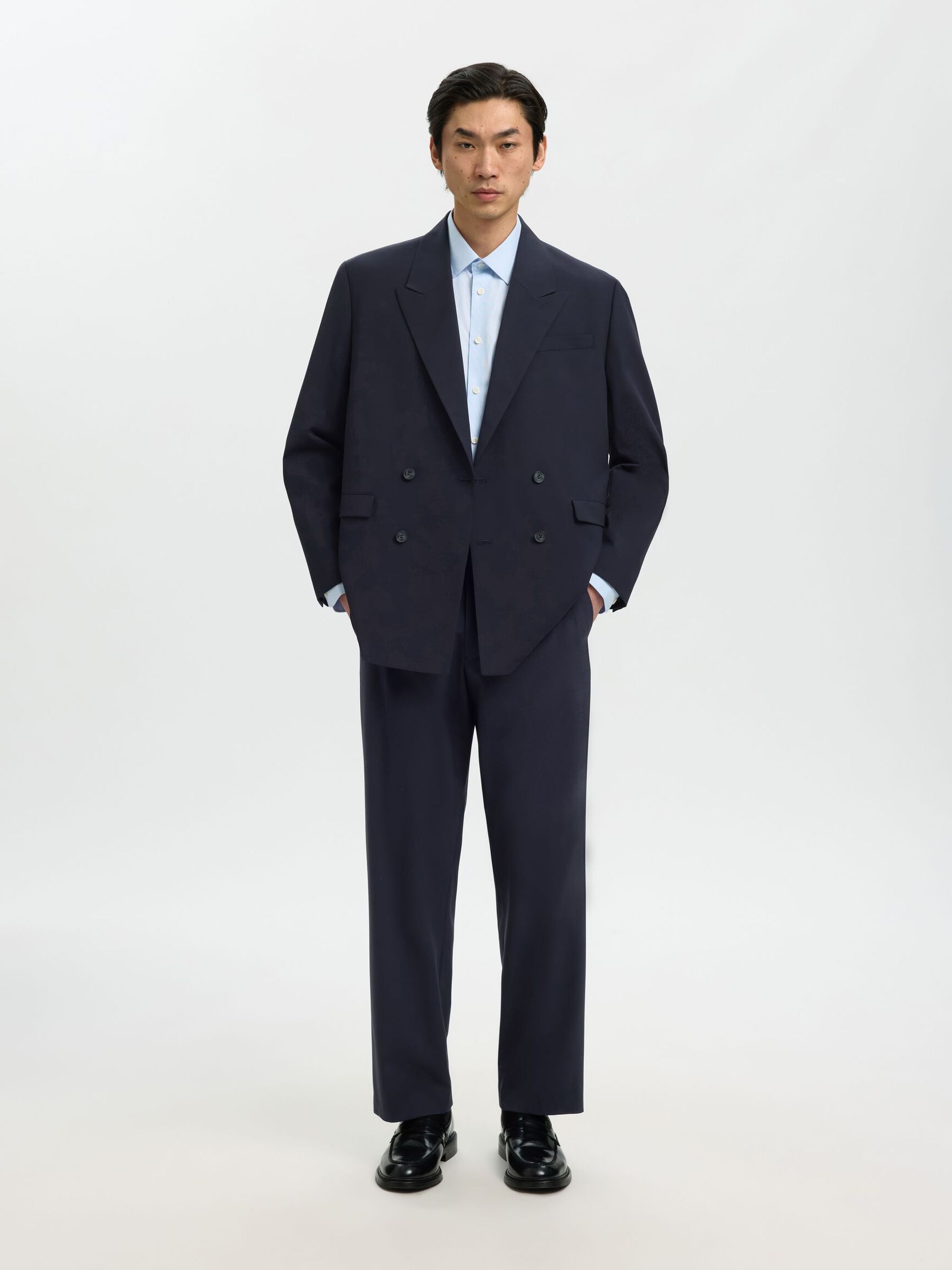 RELAXED FIT KRUVAZE ÇIFT DÜĞMELI BLAZER, Navy Blazer, highres