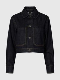 KISA DENIM CEKET KOT CEKET, Dark Blue Denim, highres