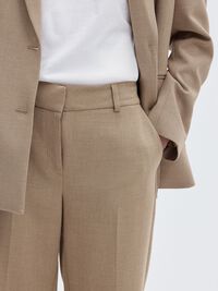 VISCOSE BLEND CROPPED TROUSERS, Camel, highres