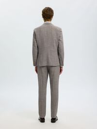SLIM FIT SINGLE-BREASTED BLAZER, Dark Sand Melange, highres