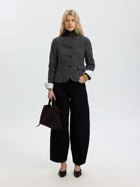 DÜĞMELI KISA BLAZER, Black, highres