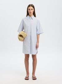 COTTON SHIRT DRESS, Cashmere Blue, highres