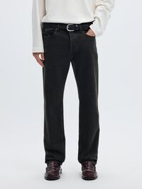 LOOSE FIT 220 JEAN BOL KESIM KOT PANTOLON, Black Denim, highres