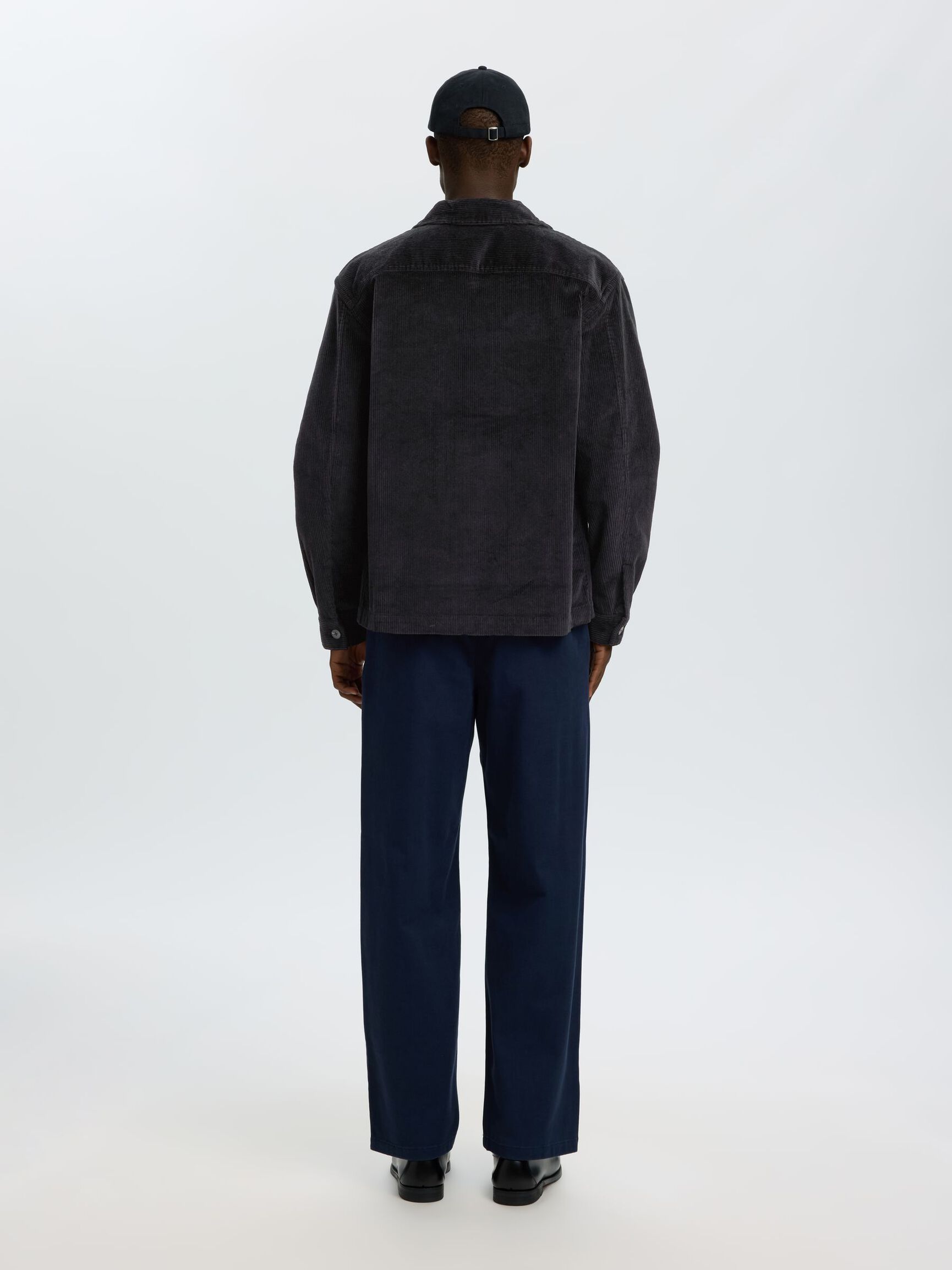CORDUROY SHIRT, Black, highres