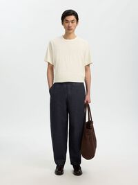 BARREL KETEN KARIŞIMLI PANTOLON FIÇI KESIM PANTOLON, Dark Navy, highres