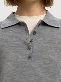 MERINO YÜN YAKALI KAZAK, Medium Grey Melange, highres