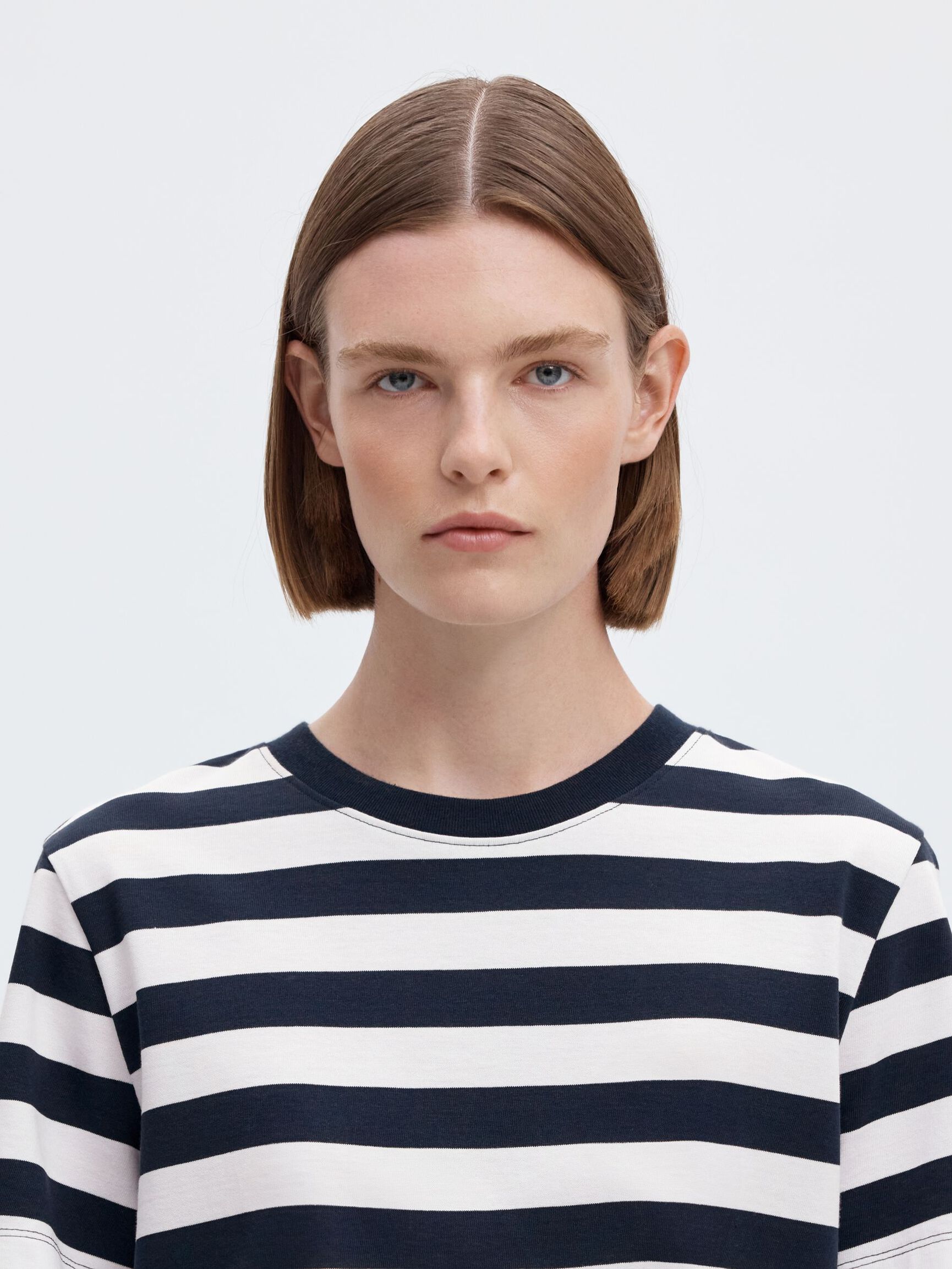STRIPED BOXY FIT T-SHIRT, Dark Sapphire, highres