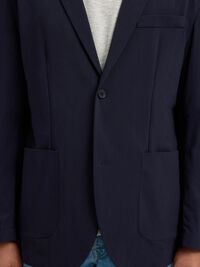REGULAR FIT SINGLE-BREASTED BLAZER, Dark Navy, highres