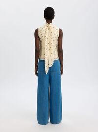 PRINTED SLEEVELESS TOP, Angora, highres