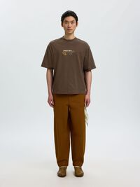 RELAXED FIT BISIKLET YAKA TIŞÖRT, Turkish Coffee, highres