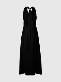 HALTER YAKA ELBISE MAXI ELBISE, Black, highres