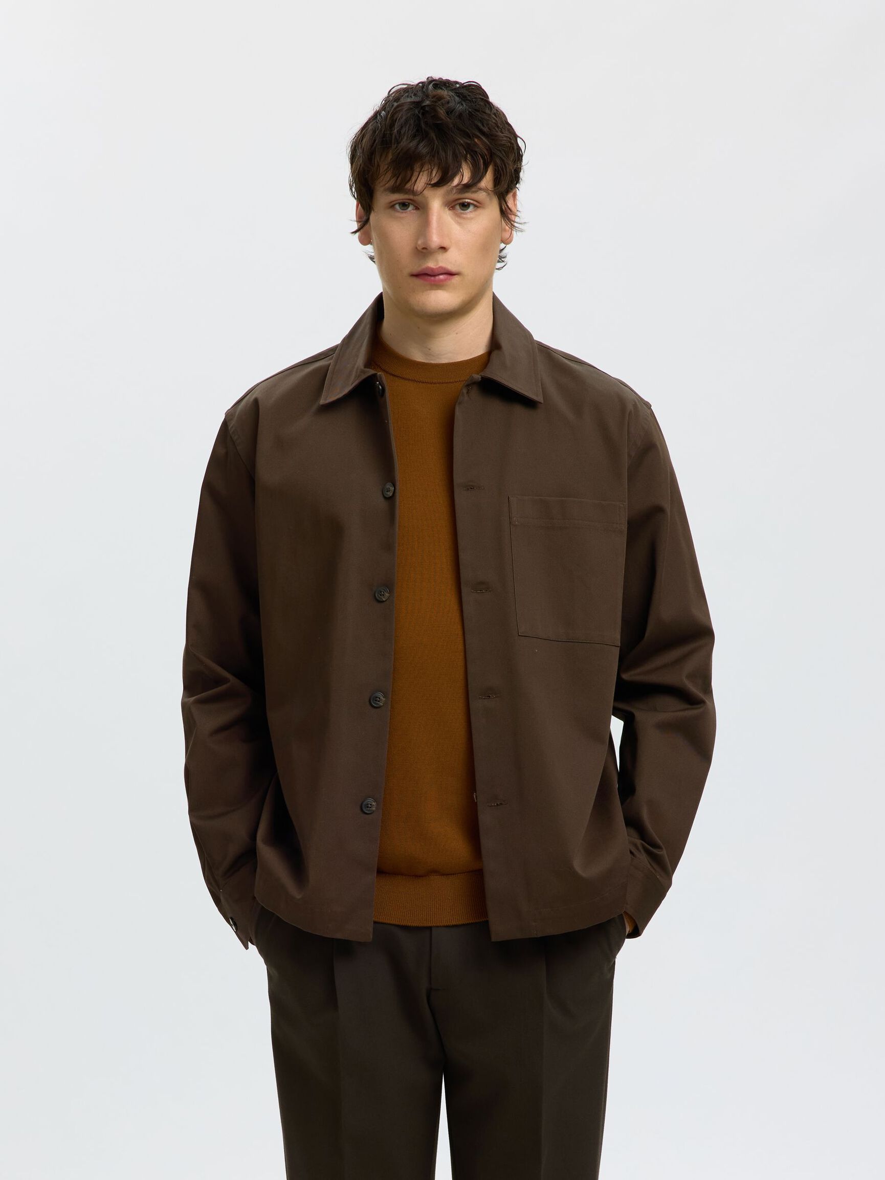 REGULAR FIT COTTON OVERSHIRT, Delicioso, highres