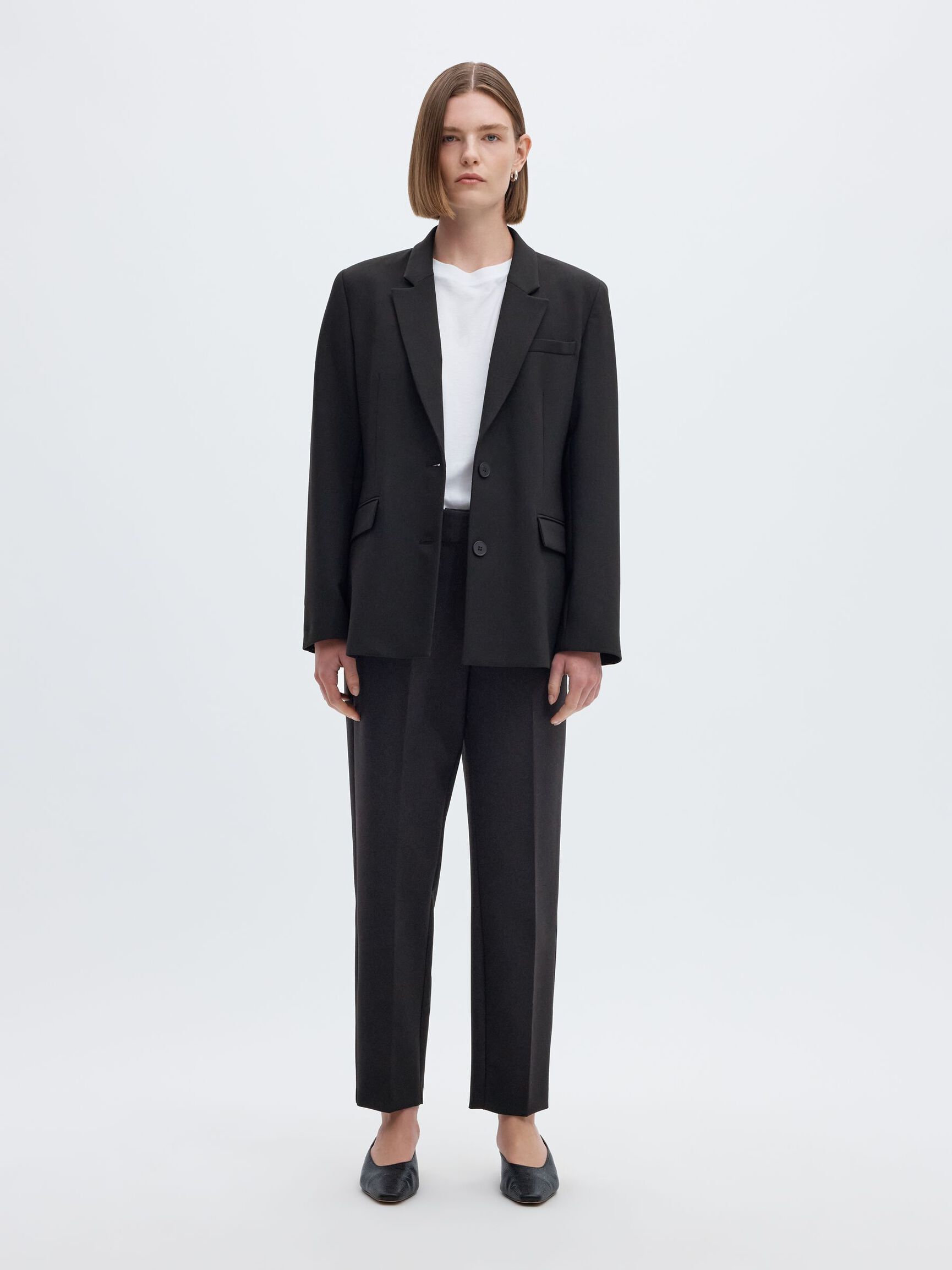 SLIM FIT KUMAŞ PANTOLON, Black, highres