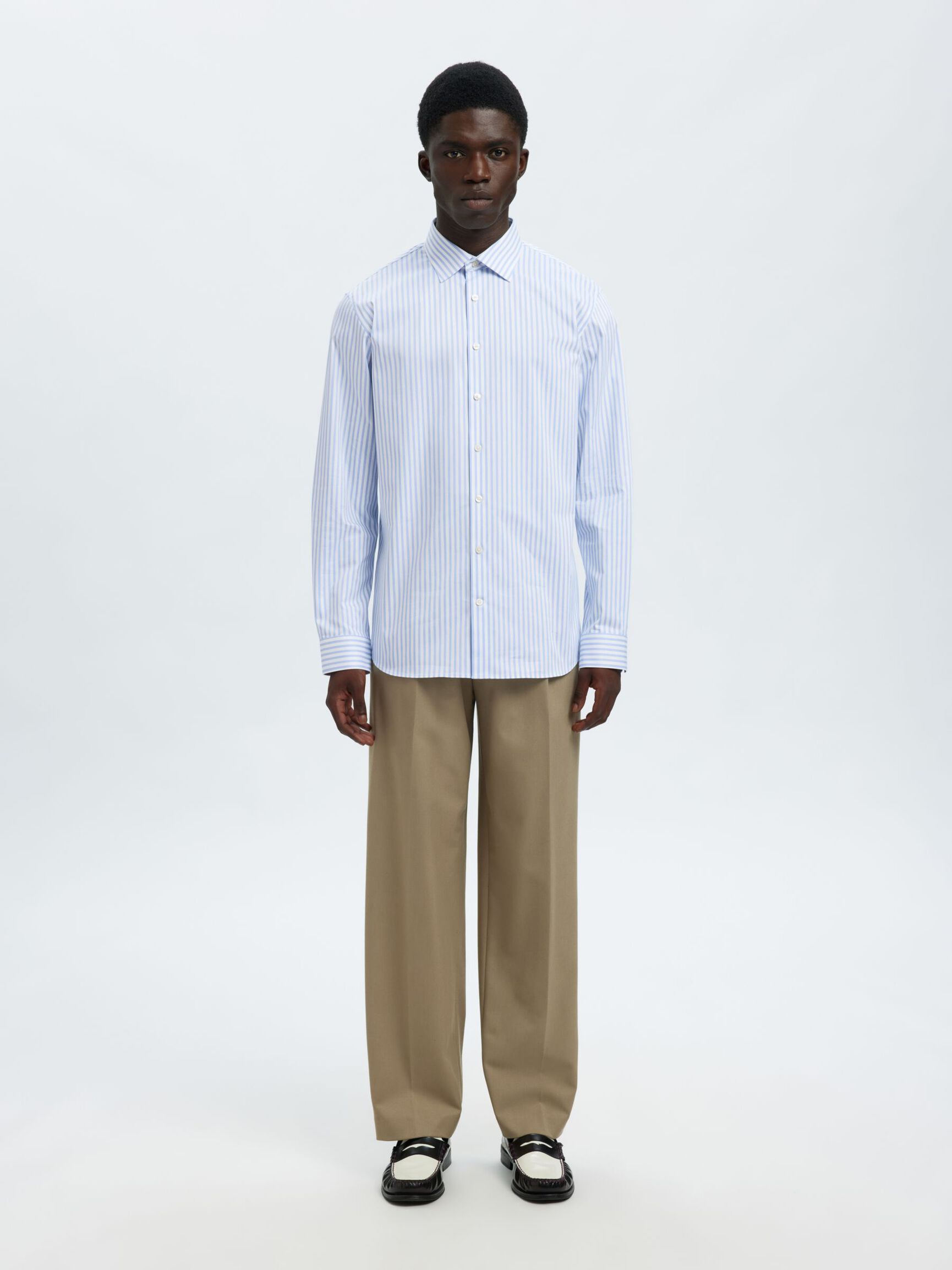 SLIM FIT STRETCH SHIRT, Bright White, highres