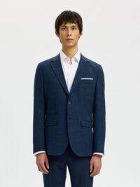 SLIM FIT SINGLE-BREASTED BLAZER, Dark Navy, highres